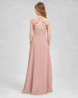 Dusty Rose Chiffon A-line Junior Bridesmaid Dress Back View