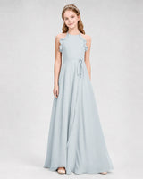 Mist Chiffon A-line Junior Bridesmaid Dress Side View