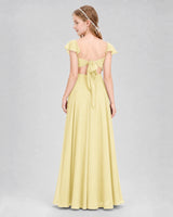Daffodil Chiffon A-Line Junior Bridesmaid Dresses Back View