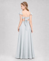 Mist Chiffon A-Line Junior Bridesmaid Dresses Back View