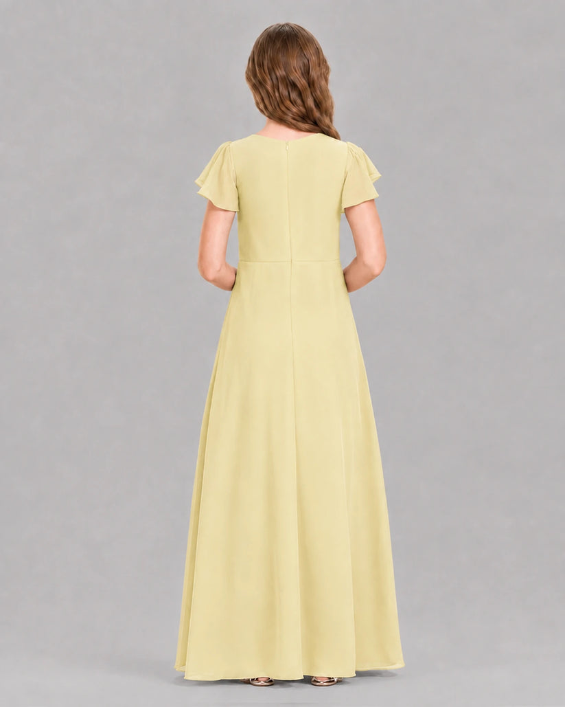 Daffodil A-line Junior Bridesmaid Dresses Back