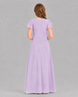 Lavender A-line Junior Bridesmaid Dresses Back