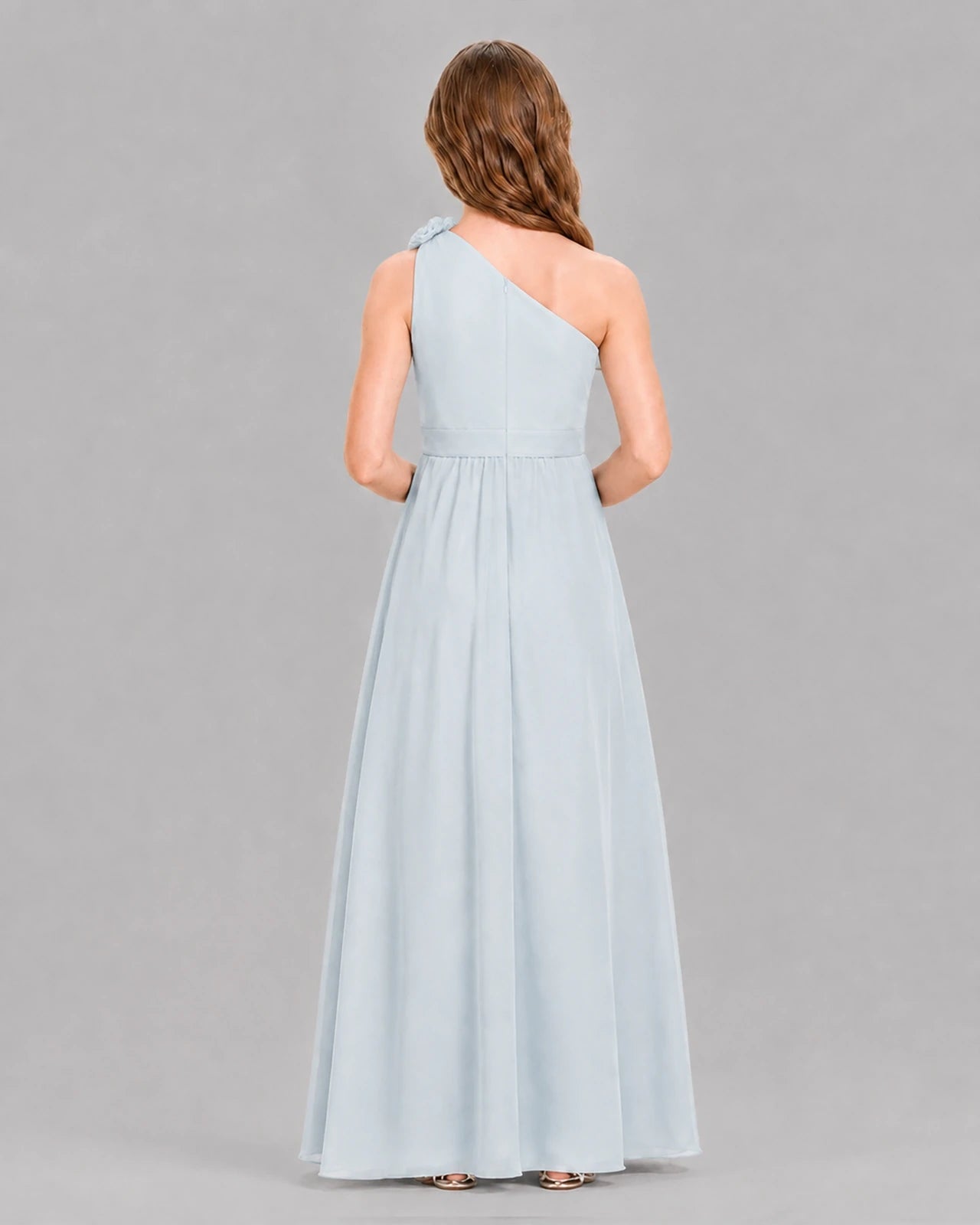Mist A-line Junior Bridesmaid Dresses Back