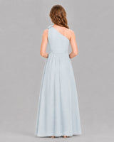 Mist A-line Junior Bridesmaid Dresses Back