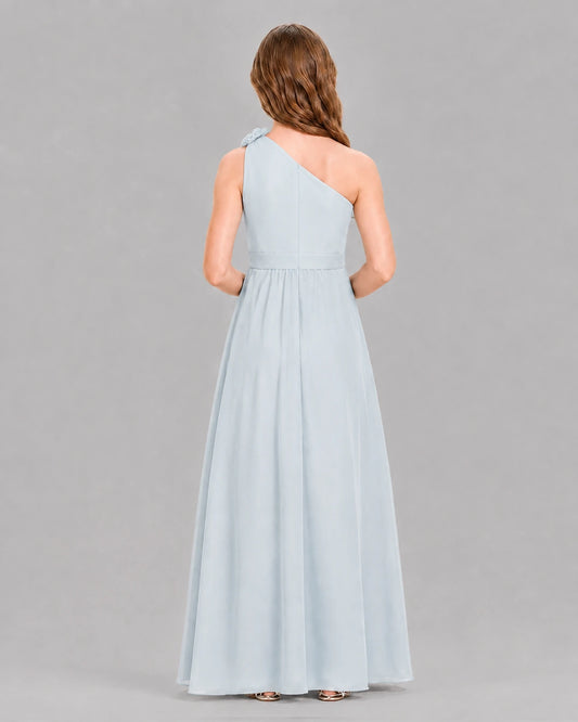 Mist A-line Junior Bridesmaid Dresses Back