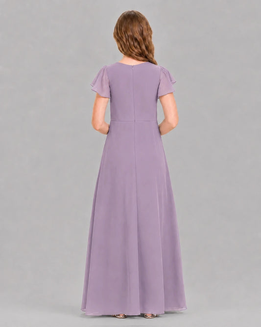 Wisteria A-line Junior Bridesmaid Dresses Back