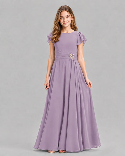 Wisteria A-line Junior Bridesmaid Dresses Front