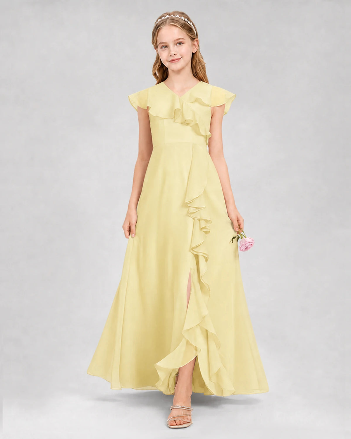 Daffodil A-line Junior Bridesmaid Dresses Back