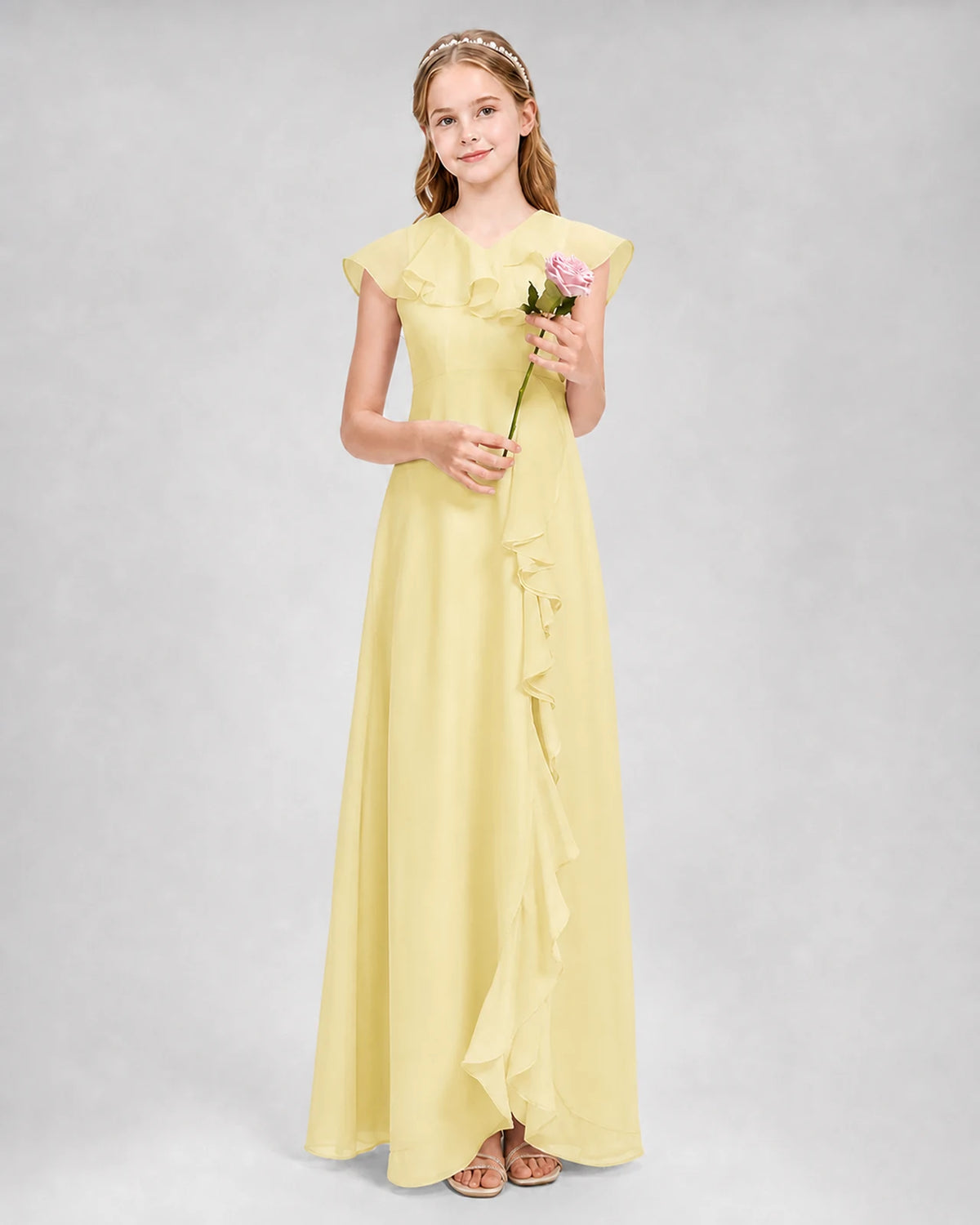 Daffodil A-line Junior Bridesmaid Dresses Front
