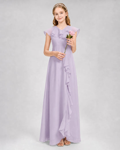 Lavender A-line Junior Bridesmaid Dresses Front