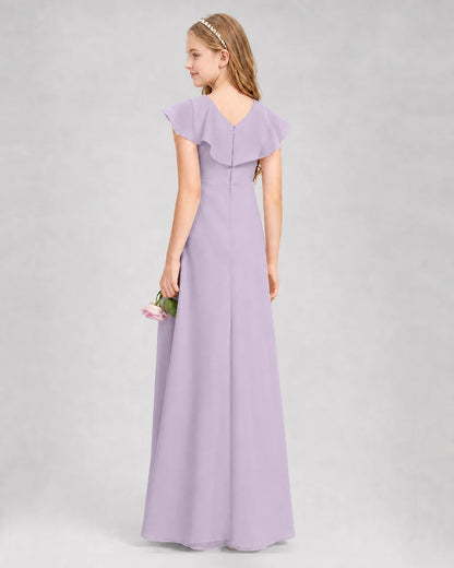 Lavender A-line Junior Bridesmaid Dresses Side