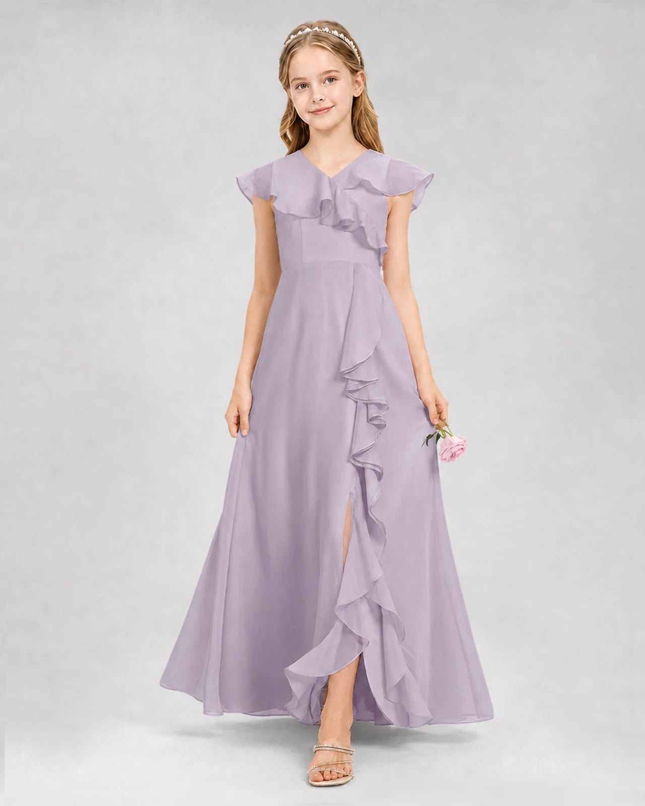 Wisteria A-line Junior Bridesmaid Dresses Back