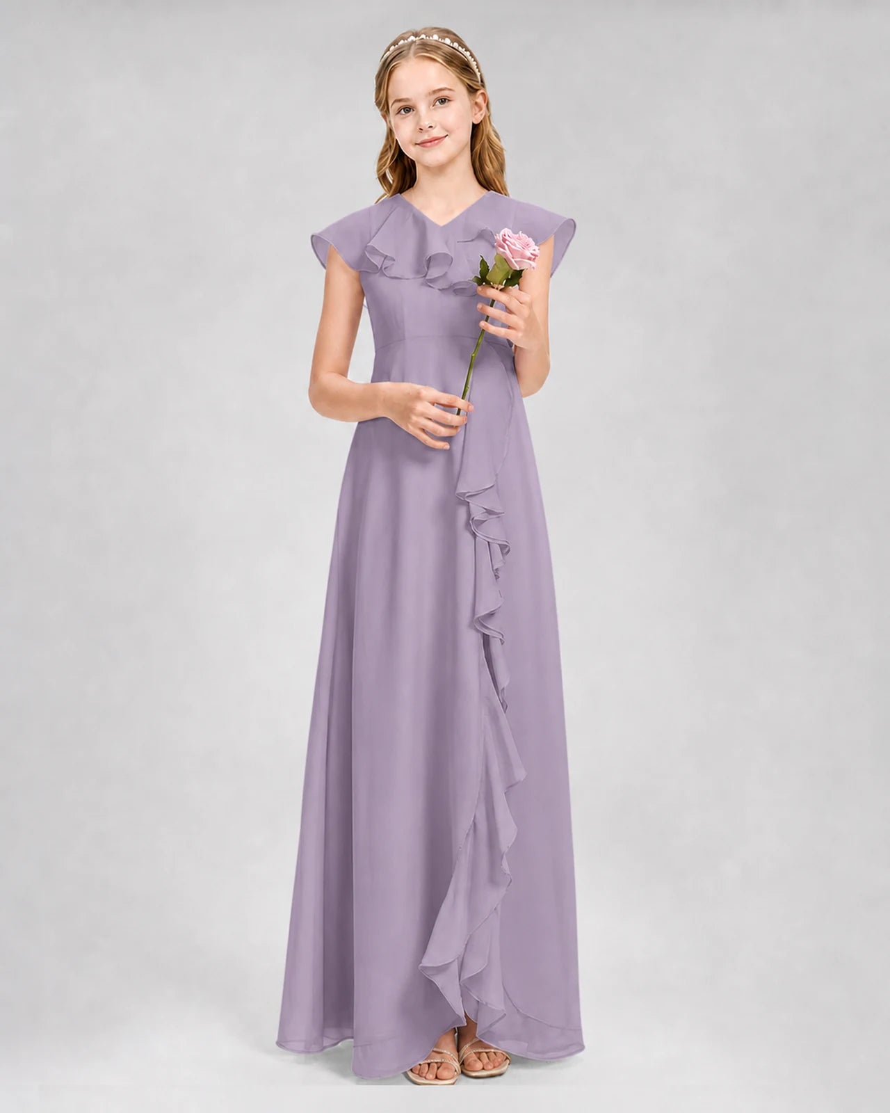 Wisteria A-line Junior Bridesmaid Dresses Front