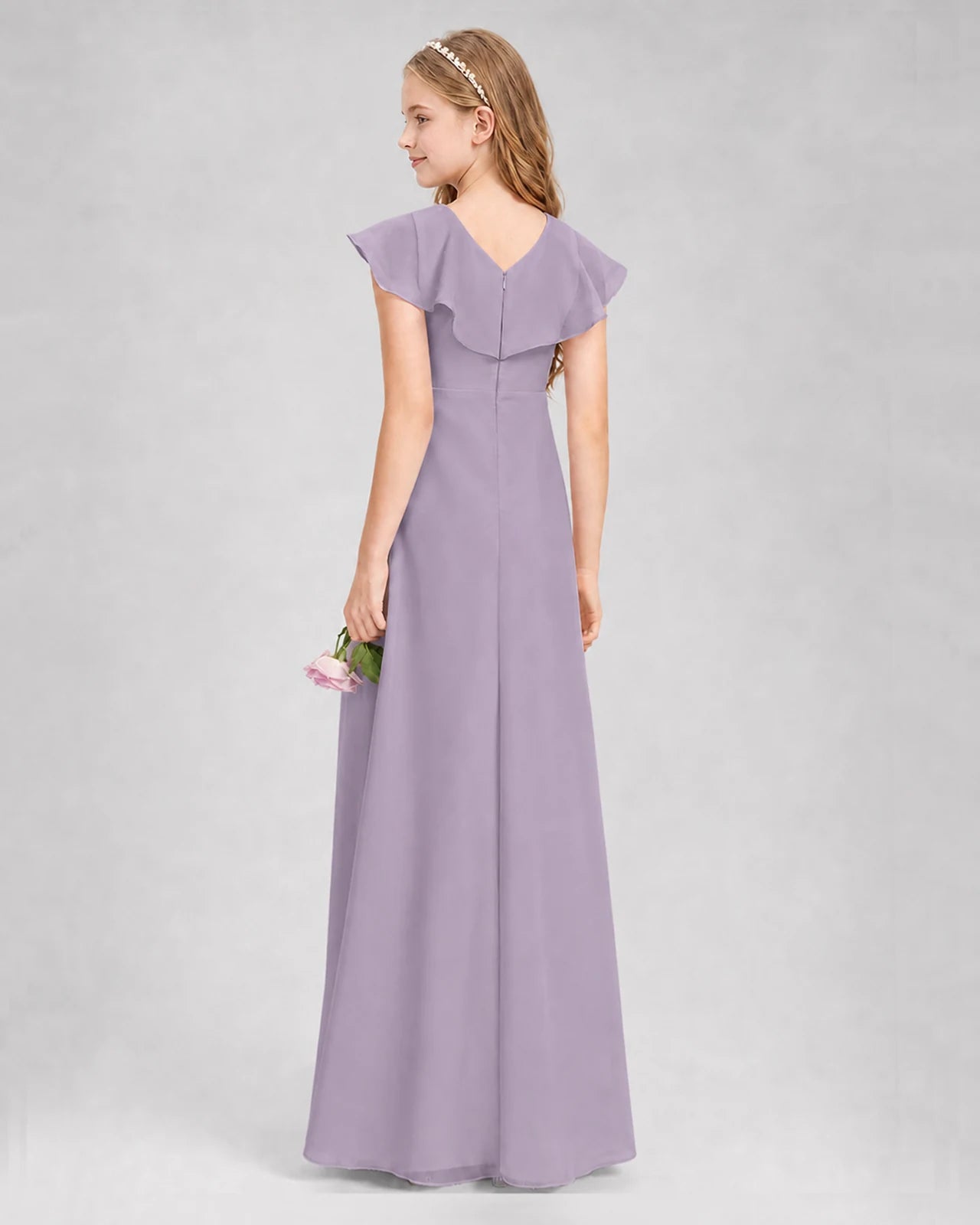 Wisteria A-line Junior Bridesmaid Dresses Side