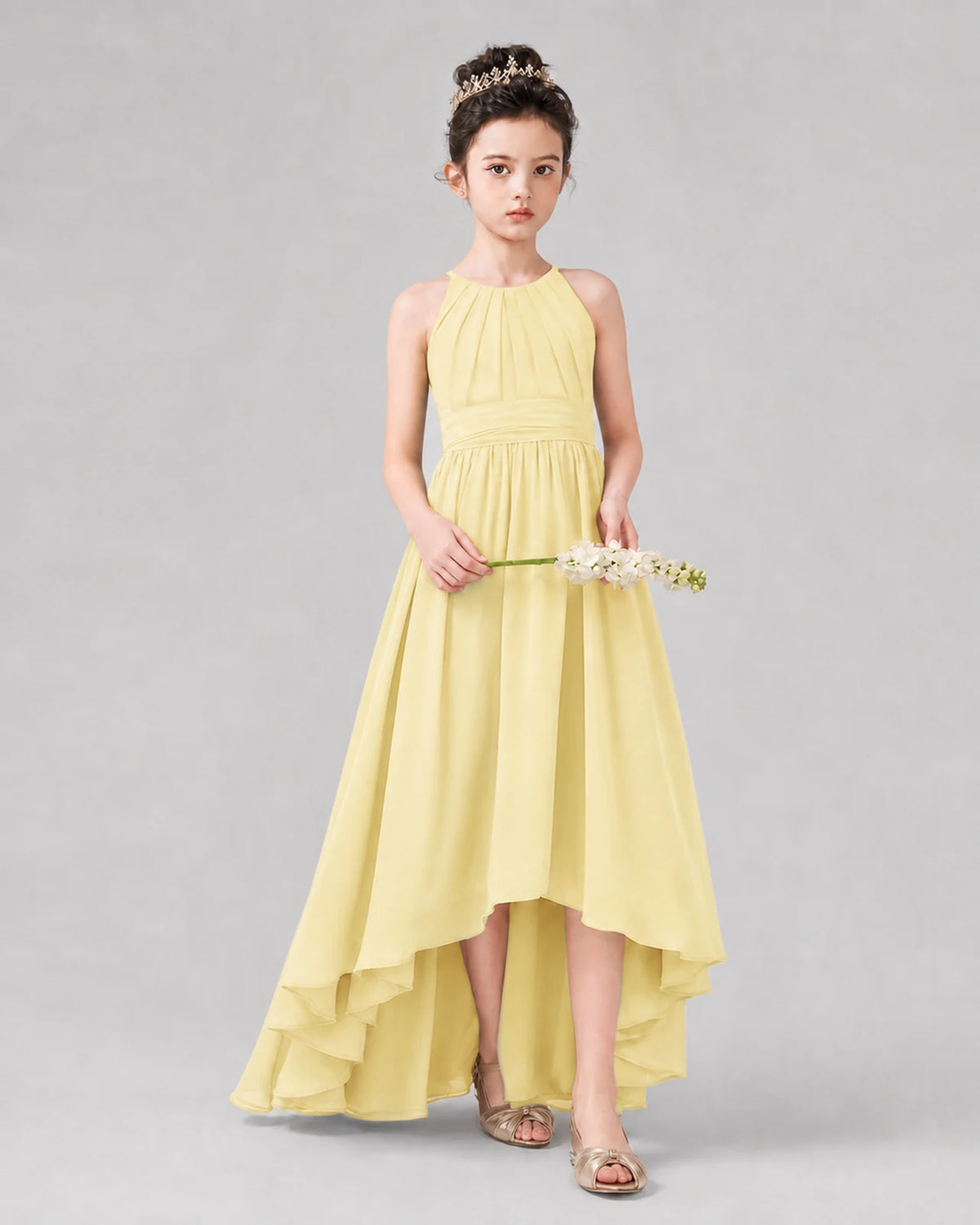 Daffodil A-line Junior Bridesmaid Dresses Side