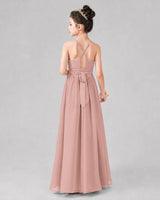 Dusty Rose A-line Junior Bridesmaid Dresses Back