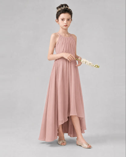 Dusty Rose A-line Junior Bridesmaid Dresses Front