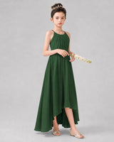 Emerald Green A-line Junior Bridesmaid Dresses Front