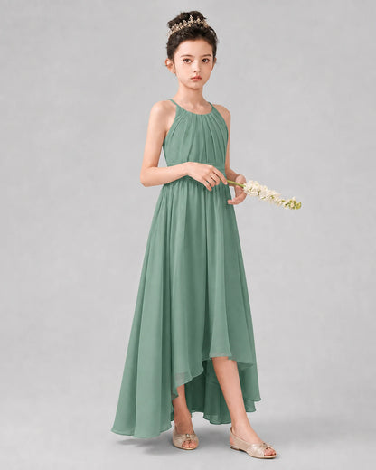 Eucalyptus A-line Junior Bridesmaid Dresses Front