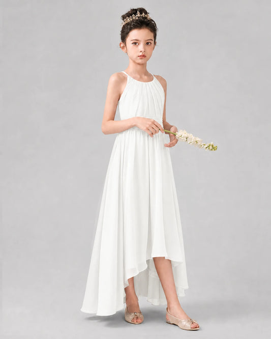 Ivory A-line Junior Bridesmaid Dresses Front