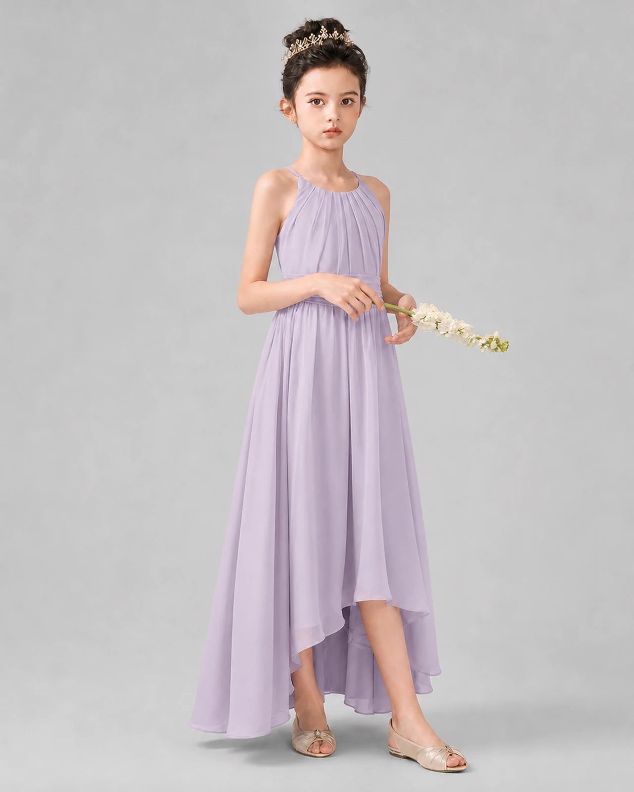 Lavender A-line Junior Bridesmaid Dresses Front