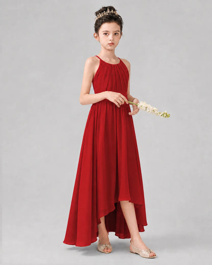 Red A-line Junior Bridesmaid Dresses Front