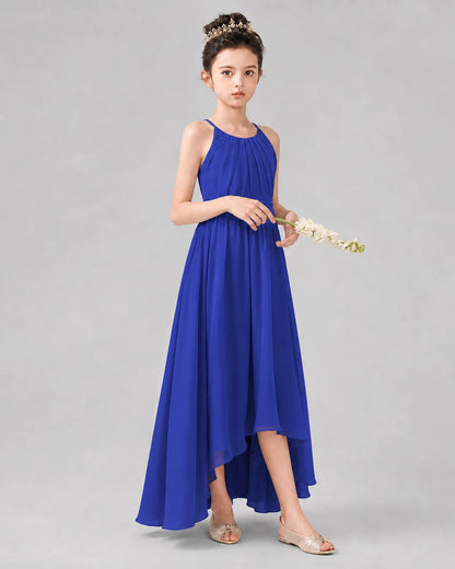 Royal Blue A-line Junior Bridesmaid Dresses Front
