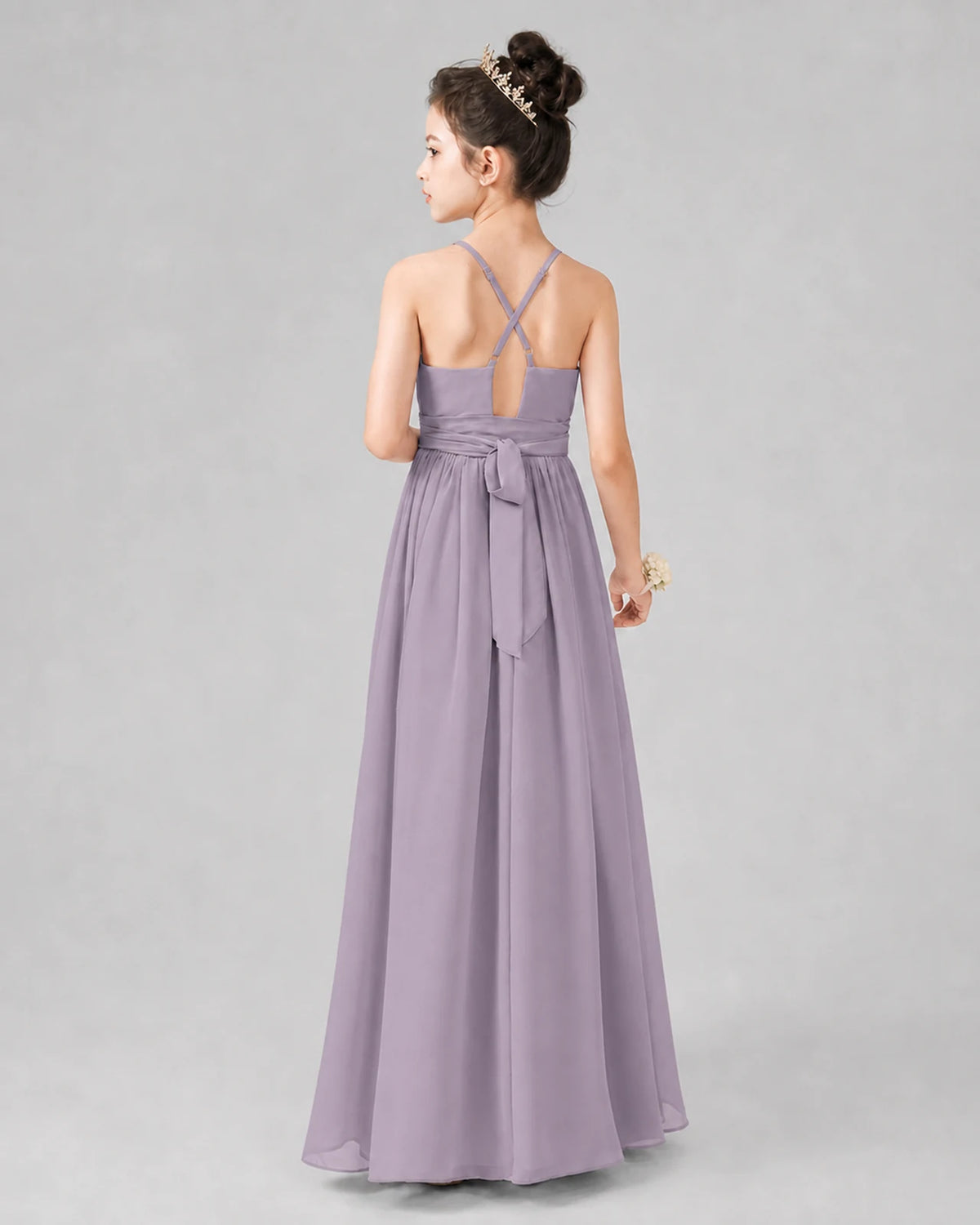 Wisteria A-line Junior Bridesmaid Dresses Back
