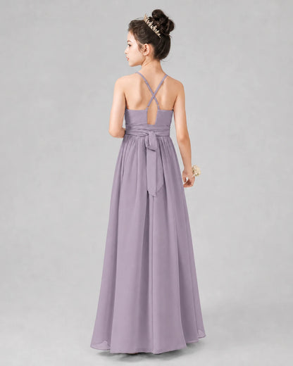 Wisteria A-line Junior Bridesmaid Dresses Back