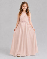Blush Pink A-line Junior Bridesmaid Dresses Front