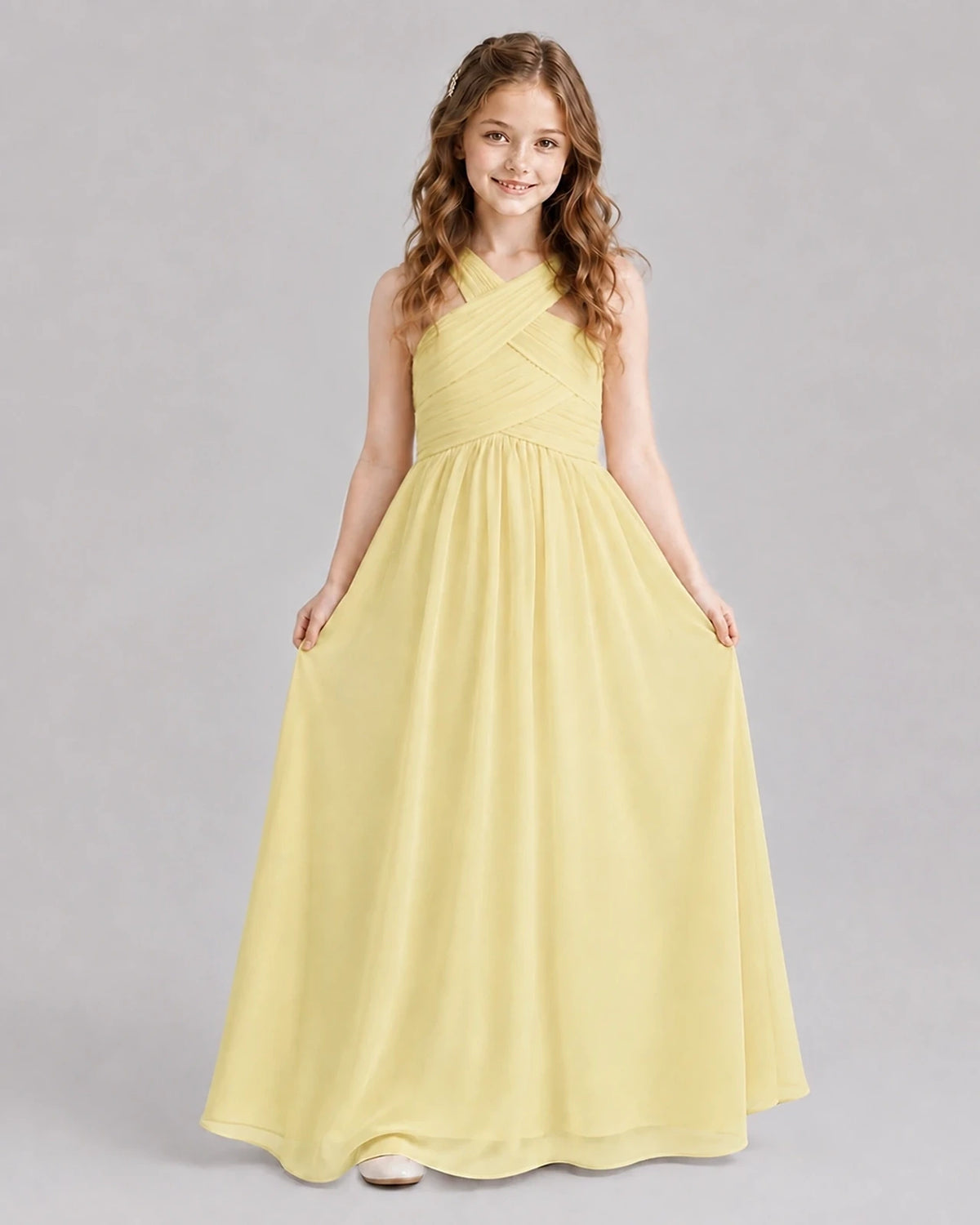 Daffodil A-line Junior Bridesmaid Dresses Front