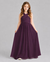 Grape A-line Junior Bridesmaid Dresses Front