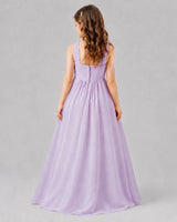 Lavender A-line Junior Bridesmaid Dresses Back