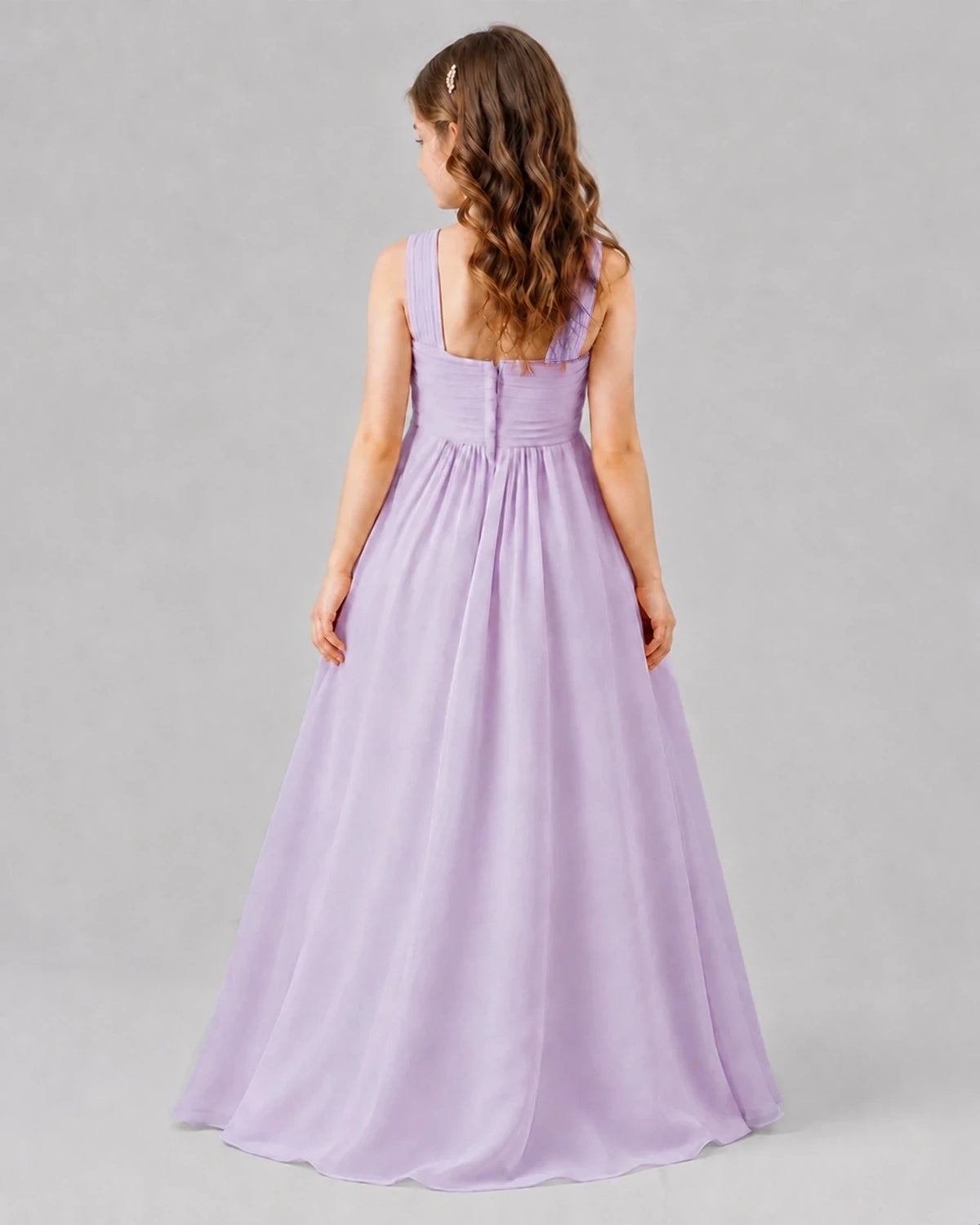 Lavender A-line Junior Bridesmaid Dresses Back