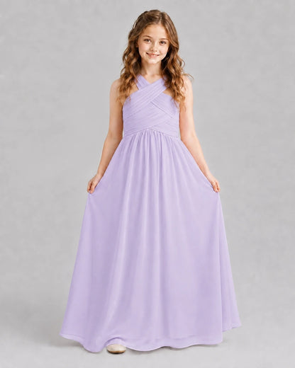 Lavender A-line Junior Bridesmaid Dresses Front
