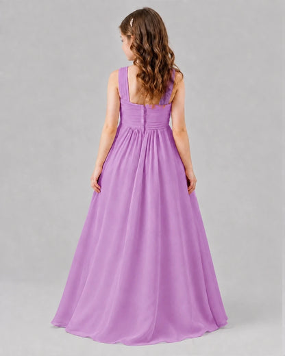 Lilac A-line Junior Bridesmaid Dresses Back