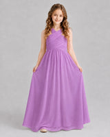 Lilac A-line Junior Bridesmaid Dresses Front
