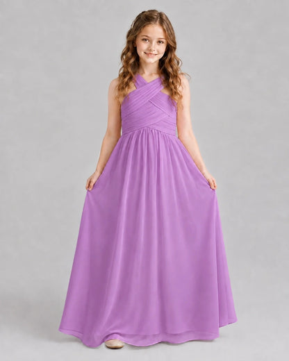 Lilac A-line Junior Bridesmaid Dresses Front