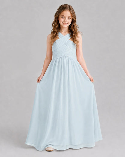 Mist A-line Junior Bridesmaid Dresses Front