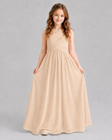 Peach A-line Junior Bridesmaid Dresses Front