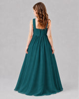 Peacock A-line Junior Bridesmaid Dresses Back