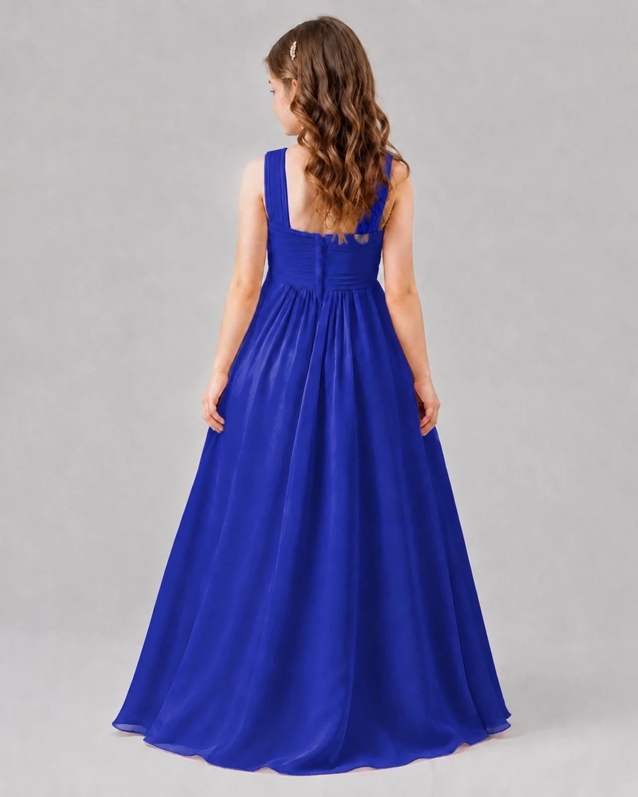 Royal Blue A-line Junior Bridesmaid Dresses Back