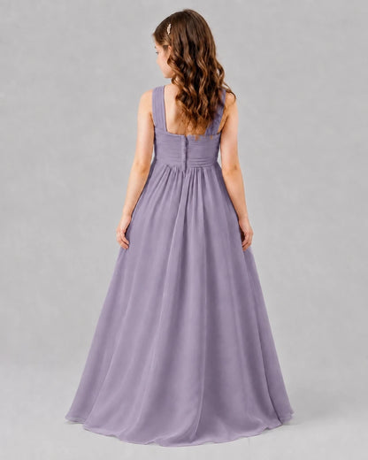 Wisteria A-line Junior Bridesmaid Dresses Back