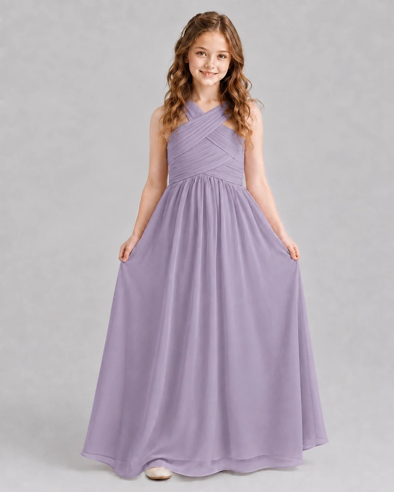Wisteria A-line Junior Bridesmaid Dresses Front
