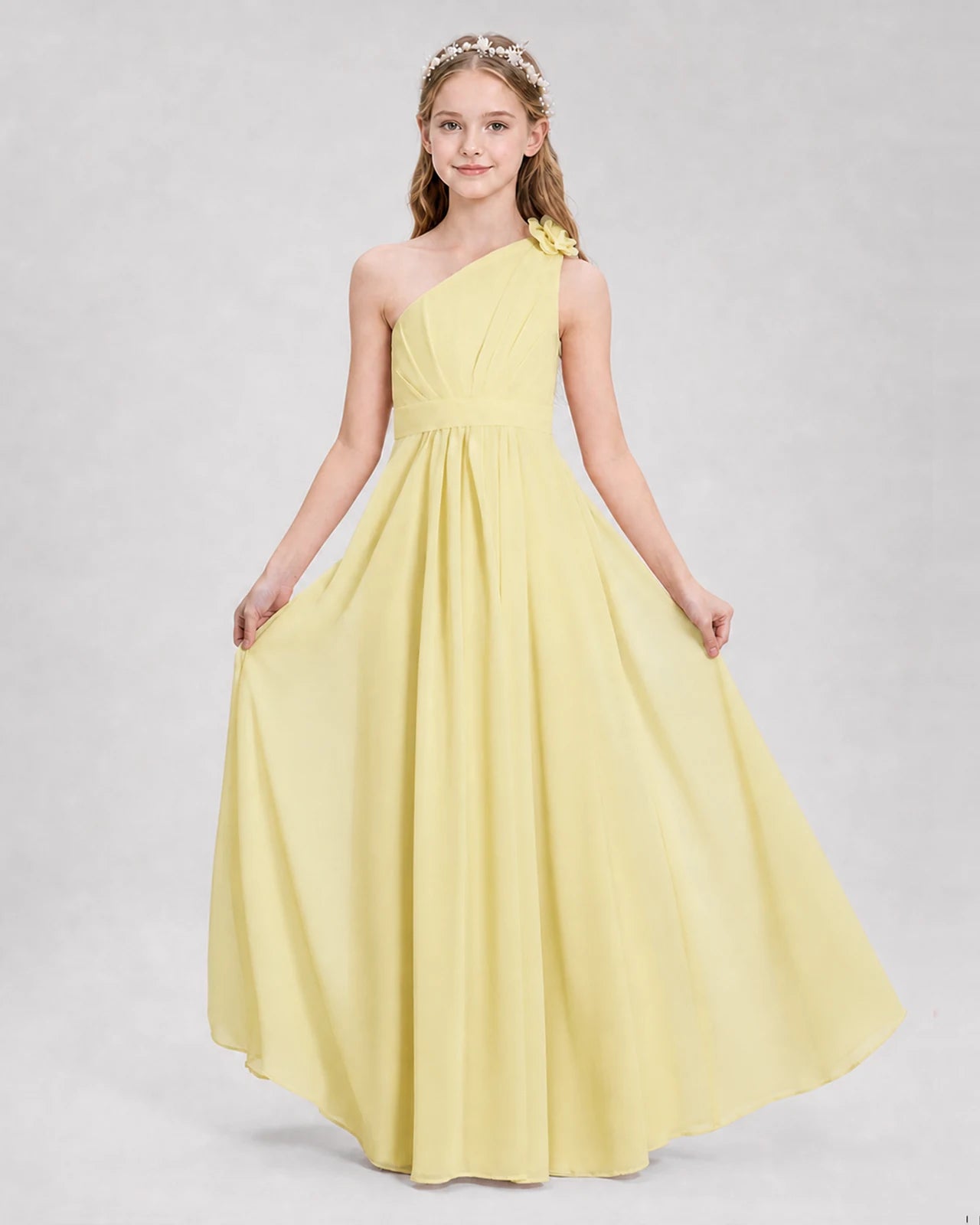 Daffodil A-line Junior Bridesmaid Dresses Side