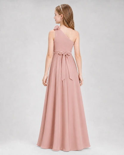 Dusty Rose A-line Junior Bridesmaid Dresses Back