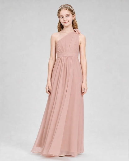 Dusty Rose A-line Junior Bridesmaid Dresses Front