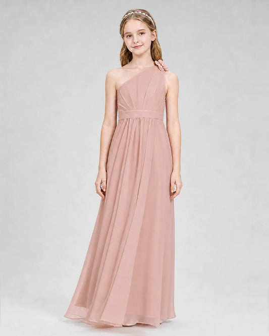 Dusty Rose A-line Junior Bridesmaid Dresses Front
