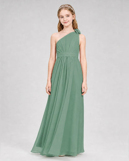Eucalyptus A-line Junior Bridesmaid Dresses Front