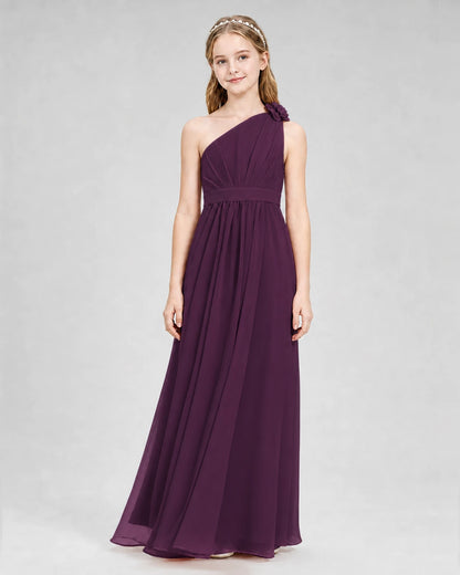 Grape A-line Junior Bridesmaid Dresses Front